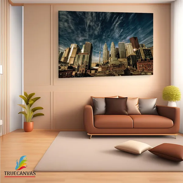 Multicolor_City???,_Toronto,_Canada,_Wooden_Framed_Canvas_Paintings_|_For_Living_Room_|_Bedroom_|_Office_|_Gallery_|_Ready_Wall_Mount_Canvas_Wall_Art_Painting_|_Size_-_12_X_18In,_Ct0172