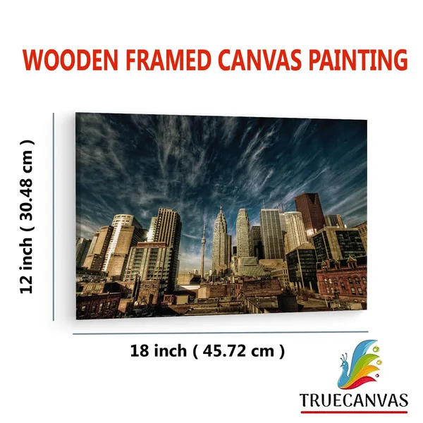 Multicolor_City???,_Toronto,_Canada,_Wooden_Framed_Canvas_Paintings_|_For_Living_Room_|_Bedroom_|_Office_|_Gallery_|_Ready_Wall_Mount_Canvas_Wall_Art_Painting_|_Size_-_12_X_18In,_Ct0172