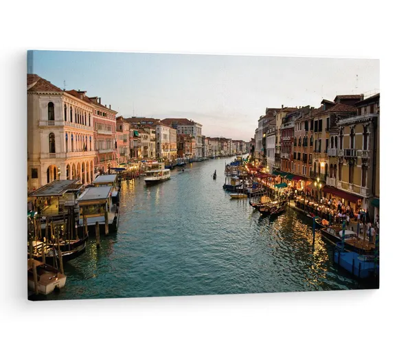 Multicolor_Grand_Canal,_Wooden_Framed_Canvas_Paintings_|_For_Living_Room_|_Bedroom_|_Office_|_Gallery_|_Ready_Wall_Mount_Canvas_Wall_Art_Painting_|_Size_-_12_X_18In,_Ct0174