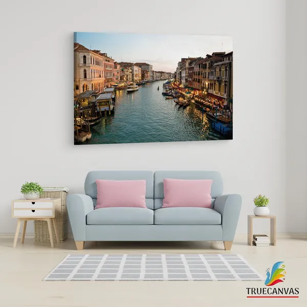 Multicolor_Grand_Canal,_Wooden_Framed_Canvas_Paintings_|_For_Living_Room_|_Bedroom_|_Office_|_Gallery_|_Ready_Wall_Mount_Canvas_Wall_Art_Painting_|_Size_-_12_X_18In,_Ct0174