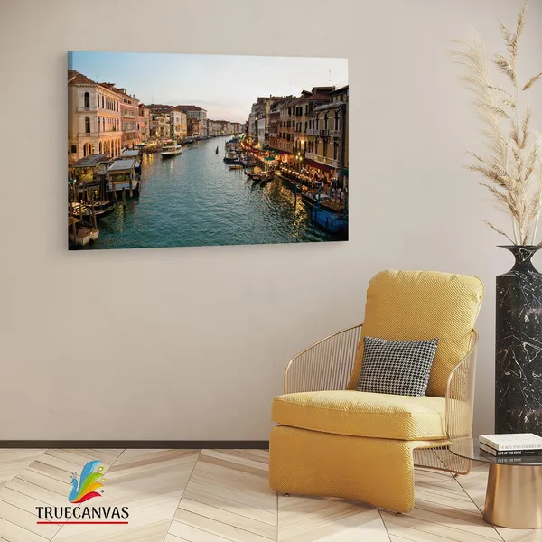 Multicolor_Grand_Canal,_Wooden_Framed_Canvas_Paintings_|_For_Living_Room_|_Bedroom_|_Office_|_Gallery_|_Ready_Wall_Mount_Canvas_Wall_Art_Painting_|_Size_-_12_X_18In,_Ct0174