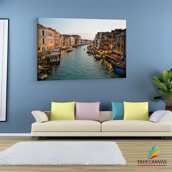 Multicolor_Grand_Canal,_Wooden_Framed_Canvas_Paintings_|_For_Living_Room_|_Bedroom_|_Office_|_Gallery_|_Ready_Wall_Mount_Canvas_Wall_Art_Painting_|_Size_-_12_X_18In,_Ct0174