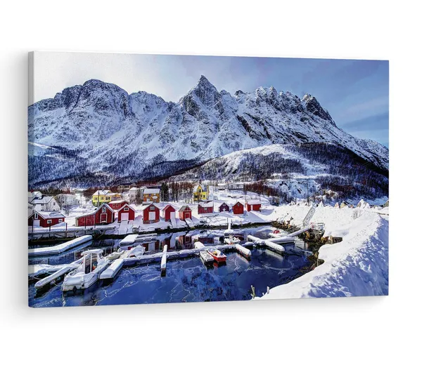 Multicolor_Norway_Village_Winter,_Wooden_Framed_Canvas_Paintings_|_For_Living_Room_|_Bedroom_|_Office_|_Gallery_|_Ready_Wall_Mount_Canvas_Wall_Art_Painting_|_Size_-_12_X_18In,_Ct0185