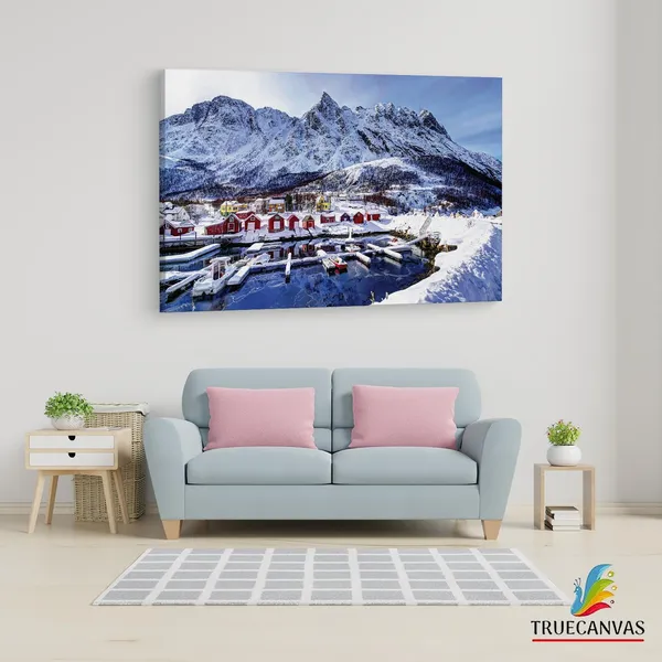 Multicolor_Norway_Village_Winter,_Wooden_Framed_Canvas_Paintings_|_For_Living_Room_|_Bedroom_|_Office_|_Gallery_|_Ready_Wall_Mount_Canvas_Wall_Art_Painting_|_Size_-_12_X_18In,_Ct0185