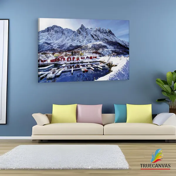 Multicolor_Norway_Village_Winter,_Wooden_Framed_Canvas_Paintings_|_For_Living_Room_|_Bedroom_|_Office_|_Gallery_|_Ready_Wall_Mount_Canvas_Wall_Art_Painting_|_Size_-_12_X_18In,_Ct0185