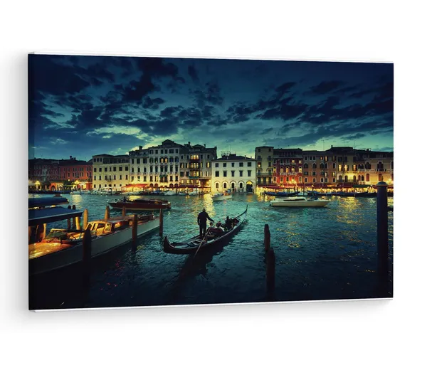 Multicolor_Venice_Night,_Wooden_Framed_Canvas_Paintings_|_For_Living_Room_|_Bedroom_|_Office_|_Gallery_|_Ready_Wall_Mount_Canvas_Wall_Art_Painting_|_Size_-_12_X_18In,_Ct0187