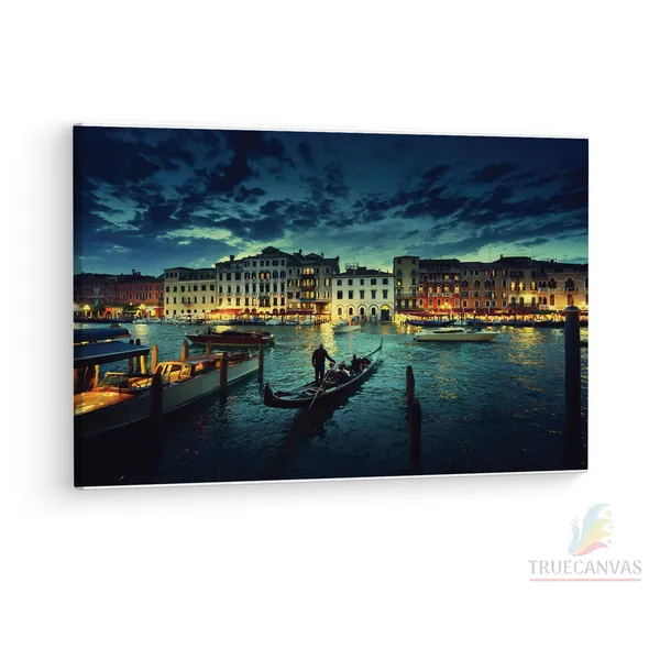 Multicolor_Venice_Night,_Wooden_Framed_Canvas_Paintings_|_For_Living_Room_|_Bedroom_|_Office_|_Gallery_|_Ready_Wall_Mount_Canvas_Wall_Art_Painting_|_Size_-_12_X_18In,_Ct0187