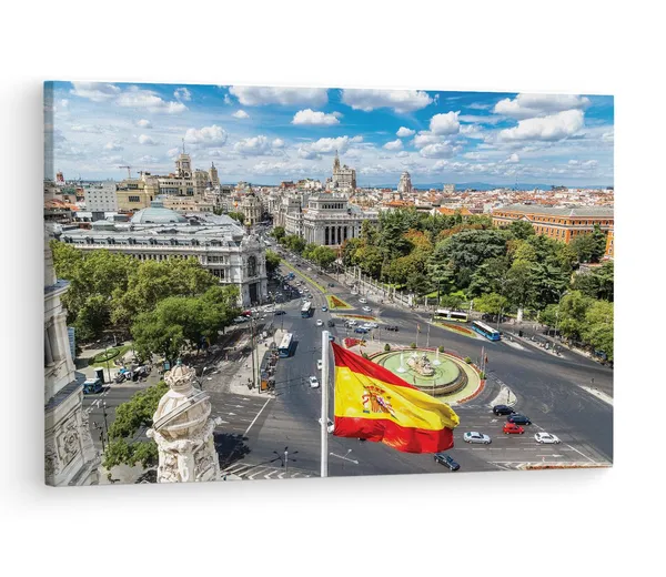Multicolor_Plaza_De_Cibeles,_Wooden_Framed_Canvas_Paintings_|_For_Living_Room_|_Bedroom_|_Office_|_Gallery_|_Ready_Wall_Mount_Canvas_Wall_Art_Painting_|_Size_-_12_X_18In,_Ct0191