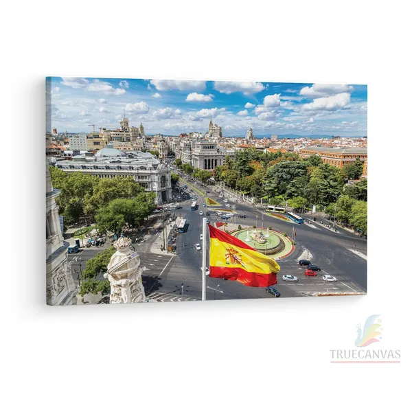 Multicolor_Plaza_De_Cibeles,_Wooden_Framed_Canvas_Paintings_|_For_Living_Room_|_Bedroom_|_Office_|_Gallery_|_Ready_Wall_Mount_Canvas_Wall_Art_Painting_|_Size_-_12_X_18In,_Ct0191