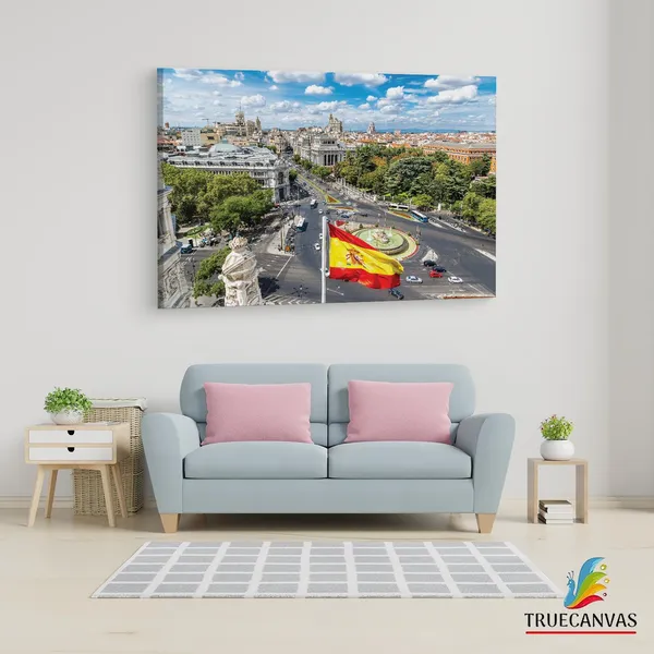 Multicolor_Plaza_De_Cibeles,_Wooden_Framed_Canvas_Paintings_|_For_Living_Room_|_Bedroom_|_Office_|_Gallery_|_Ready_Wall_Mount_Canvas_Wall_Art_Painting_|_Size_-_12_X_18In,_Ct0191