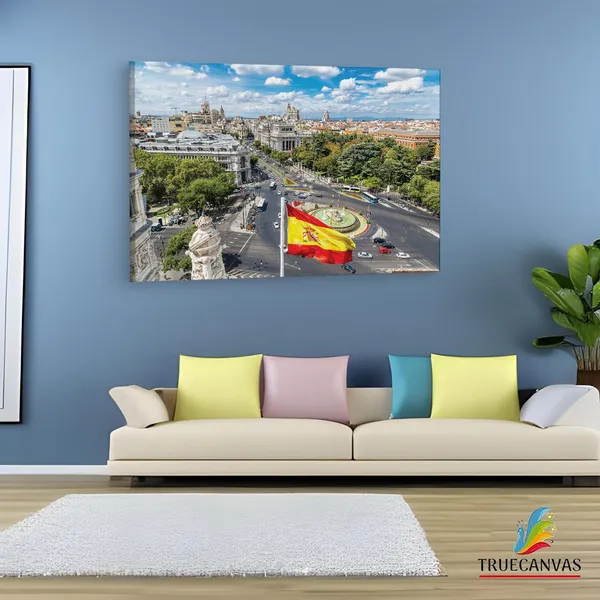 Multicolor_Plaza_De_Cibeles,_Wooden_Framed_Canvas_Paintings_|_For_Living_Room_|_Bedroom_|_Office_|_Gallery_|_Ready_Wall_Mount_Canvas_Wall_Art_Painting_|_Size_-_12_X_18In,_Ct0191
