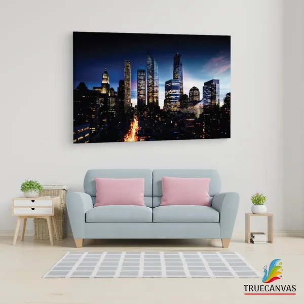Multicolor_Manhattan_Skyline_Night,_Wooden_Framed_Canvas_Paintings_|_For_Living_Room_|_Bedroom_|_Office_|_Gallery_|_Ready_Wall_Mount_Canvas_Wall_Art_Painting_|_Size_-_12_X_18In,_Ct0192