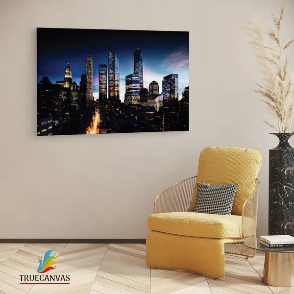 Multicolor_Manhattan_Skyline_Night,_Wooden_Framed_Canvas_Paintings_|_For_Living_Room_|_Bedroom_|_Office_|_Gallery_|_Ready_Wall_Mount_Canvas_Wall_Art_Painting_|_Size_-_12_X_18In,_Ct0192