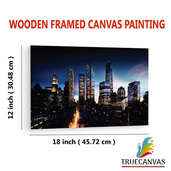 Multicolor_Manhattan_Skyline_Night,_Wooden_Framed_Canvas_Paintings_|_For_Living_Room_|_Bedroom_|_Office_|_Gallery_|_Ready_Wall_Mount_Canvas_Wall_Art_Painting_|_Size_-_12_X_18In,_Ct0192
