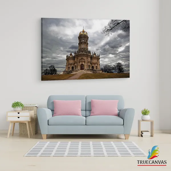 Multicolor_Tserkov'_Znameniya,_Wooden_Framed_Canvas_Paintings_|_For_Living_Room_|_Bedroom_|_Office_|_Gallery_|_Ready_Wall_Mount_Canvas_Wall_Art_Painting_|_Size_-_12_X_18In,_Ct0194