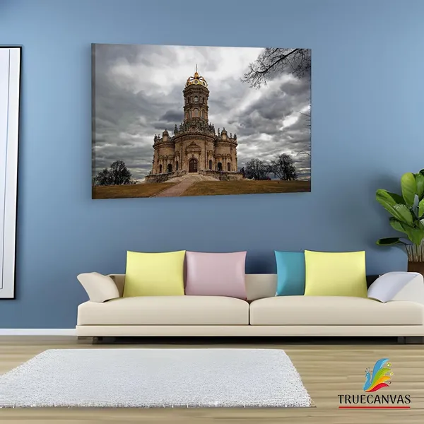 Multicolor_Tserkov'_Znameniya,_Wooden_Framed_Canvas_Paintings_|_For_Living_Room_|_Bedroom_|_Office_|_Gallery_|_Ready_Wall_Mount_Canvas_Wall_Art_Painting_|_Size_-_12_X_18In,_Ct0194