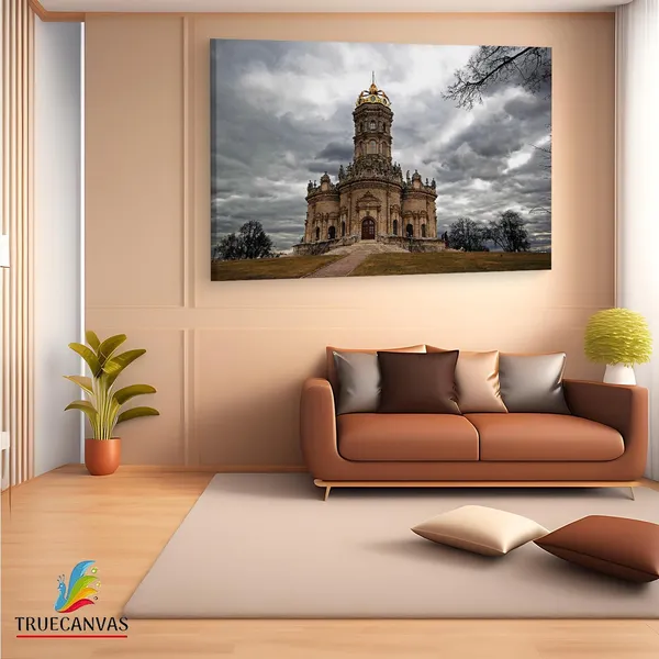 Multicolor_Tserkov'_Znameniya,_Wooden_Framed_Canvas_Paintings_|_For_Living_Room_|_Bedroom_|_Office_|_Gallery_|_Ready_Wall_Mount_Canvas_Wall_Art_Painting_|_Size_-_12_X_18In,_Ct0194