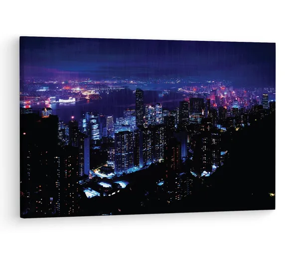 Multicolor_Night_City,_Wooden_Framed_Canvas_Paintings_|_For_Living_Room_|_Bedroom_|_Office_|_Gallery_|_Ready_Wall_Mount_Canvas_Wall_Art_Painting_|_Size_-_12_X_18In,_Ct0195