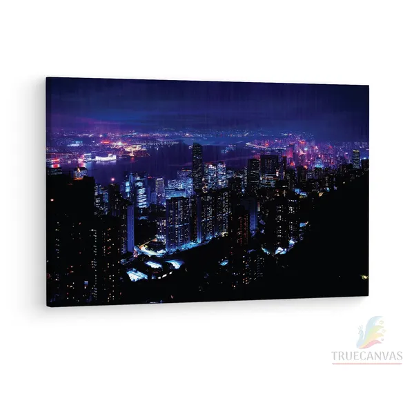 Multicolor_Night_City,_Wooden_Framed_Canvas_Paintings_|_For_Living_Room_|_Bedroom_|_Office_|_Gallery_|_Ready_Wall_Mount_Canvas_Wall_Art_Painting_|_Size_-_12_X_18In,_Ct0195