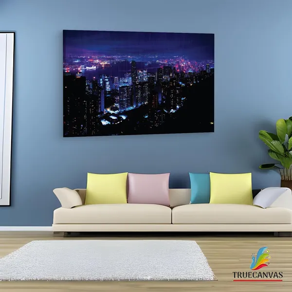 Multicolor_Night_City,_Wooden_Framed_Canvas_Paintings_|_For_Living_Room_|_Bedroom_|_Office_|_Gallery_|_Ready_Wall_Mount_Canvas_Wall_Art_Painting_|_Size_-_12_X_18In,_Ct0195