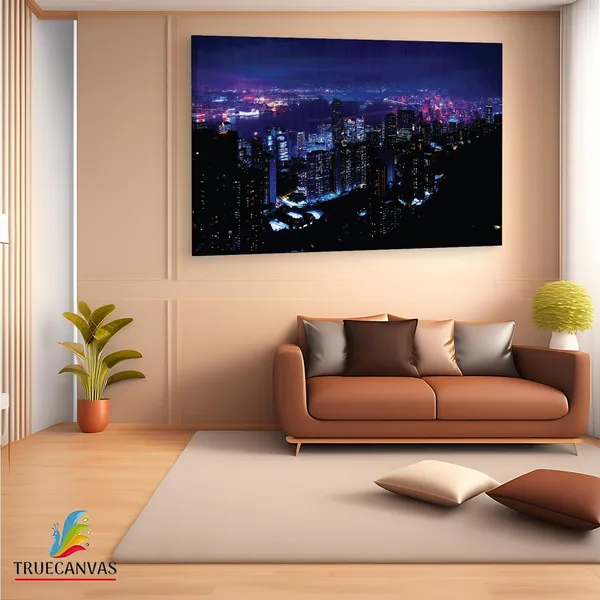 Multicolor_Night_City,_Wooden_Framed_Canvas_Paintings_|_For_Living_Room_|_Bedroom_|_Office_|_Gallery_|_Ready_Wall_Mount_Canvas_Wall_Art_Painting_|_Size_-_12_X_18In,_Ct0195