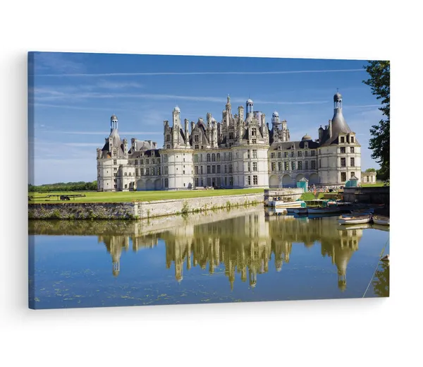 Multicolor_Ch?Teau_De_Chambord,_Wooden_Framed_Canvas_Paintings_|_For_Living_Room_|_Bedroom_|_Office_|_Gallery_|_Ready_Wall_Mount_Canvas_Wall_Art_Painting_|_Size_-_12_X_18In,_Ct0200