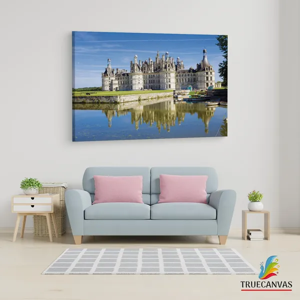 Multicolor_Ch?Teau_De_Chambord,_Wooden_Framed_Canvas_Paintings_|_For_Living_Room_|_Bedroom_|_Office_|_Gallery_|_Ready_Wall_Mount_Canvas_Wall_Art_Painting_|_Size_-_12_X_18In,_Ct0200