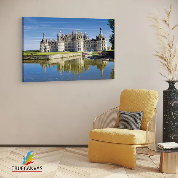 Multicolor_Ch?Teau_De_Chambord,_Wooden_Framed_Canvas_Paintings_|_For_Living_Room_|_Bedroom_|_Office_|_Gallery_|_Ready_Wall_Mount_Canvas_Wall_Art_Painting_|_Size_-_12_X_18In,_Ct0200