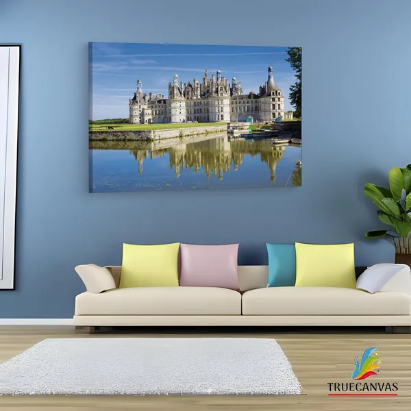 Multicolor_Ch?Teau_De_Chambord,_Wooden_Framed_Canvas_Paintings_|_For_Living_Room_|_Bedroom_|_Office_|_Gallery_|_Ready_Wall_Mount_Canvas_Wall_Art_Painting_|_Size_-_12_X_18In,_Ct0200