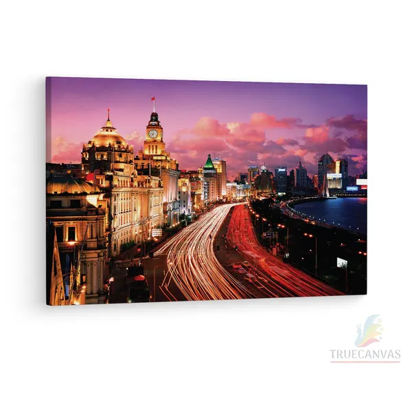 Multicolor_The_Bund,_Wooden_Framed_Canvas_Paintings_|_For_Living_Room_|_Bedroom_|_Office_|_Gallery_|_Ready_Wall_Mount_Canvas_Wall_Art_Painting_|_Size_-_12_X_18In,_Ct0203