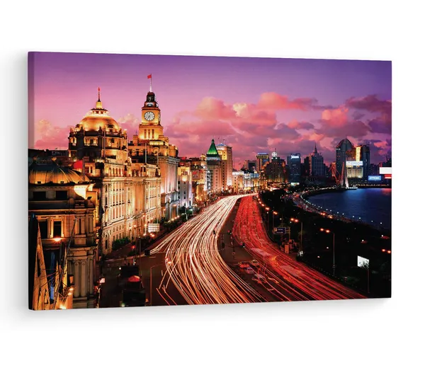 Multicolor_The_Bund,_Wooden_Framed_Canvas_Paintings_|_For_Living_Room_|_Bedroom_|_Office_|_Gallery_|_Ready_Wall_Mount_Canvas_Wall_Art_Painting_|_Size_-_12_X_18In,_Ct0203