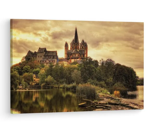 Multicolor_Limburg_Cathedral,_Wooden_Framed_Canvas_Paintings_|_For_Living_Room_|_Bedroom_|_Office_|_Gallery_|_Ready_Wall_Mount_Canvas_Wall_Art_Painting_|_Size_-_12_X_18In,_Ct0204