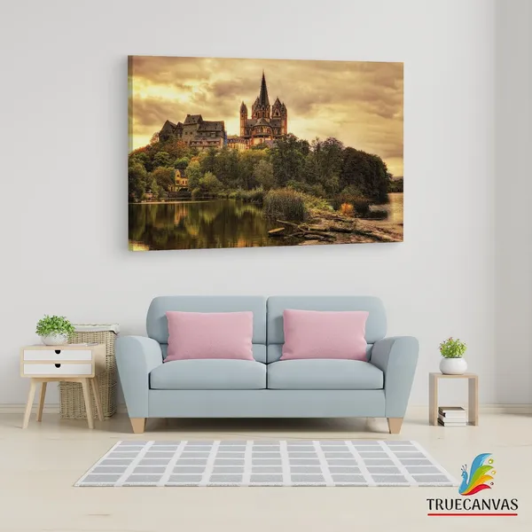 Multicolor_Limburg_Cathedral,_Wooden_Framed_Canvas_Paintings_|_For_Living_Room_|_Bedroom_|_Office_|_Gallery_|_Ready_Wall_Mount_Canvas_Wall_Art_Painting_|_Size_-_12_X_18In,_Ct0204