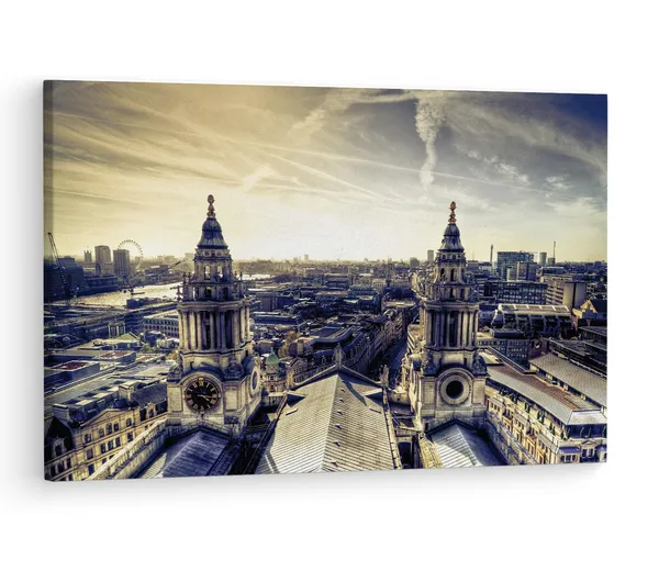 Multicolor_Cathedral_Rooftops_London,_Wooden_Framed_Canvas_Paintings_|_For_Living_Room_|_Bedroom_|_Office_|_Gallery_|_Ready_Wall_Mount_Canvas_Wall_Art_Painting_|_Size_-_12_X_18In,_Ct0207