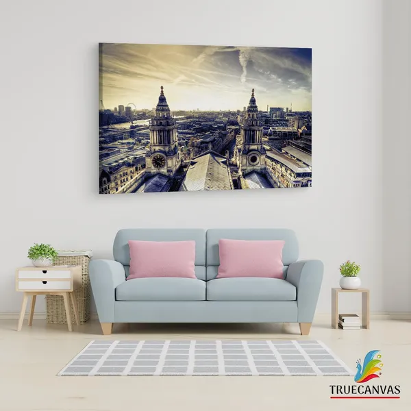 Multicolor_Cathedral_Rooftops_London,_Wooden_Framed_Canvas_Paintings_|_For_Living_Room_|_Bedroom_|_Office_|_Gallery_|_Ready_Wall_Mount_Canvas_Wall_Art_Painting_|_Size_-_12_X_18In,_Ct0207