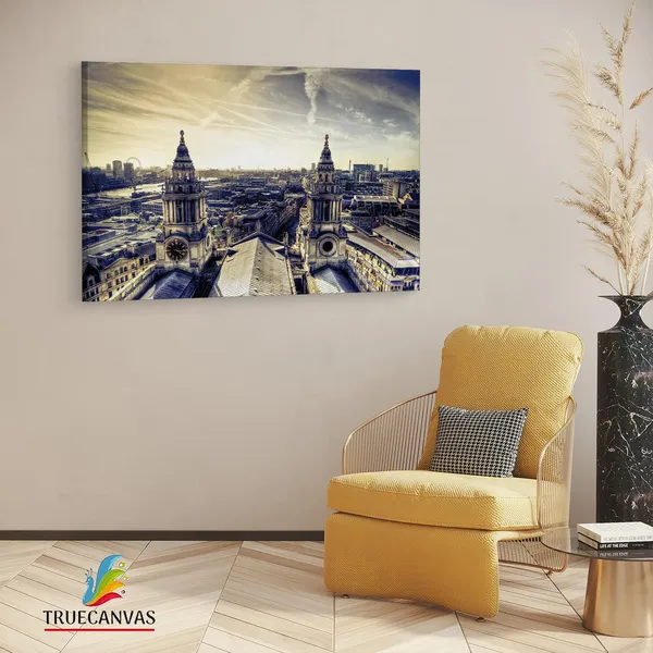 Multicolor_Cathedral_Rooftops_London,_Wooden_Framed_Canvas_Paintings_|_For_Living_Room_|_Bedroom_|_Office_|_Gallery_|_Ready_Wall_Mount_Canvas_Wall_Art_Painting_|_Size_-_12_X_18In,_Ct0207