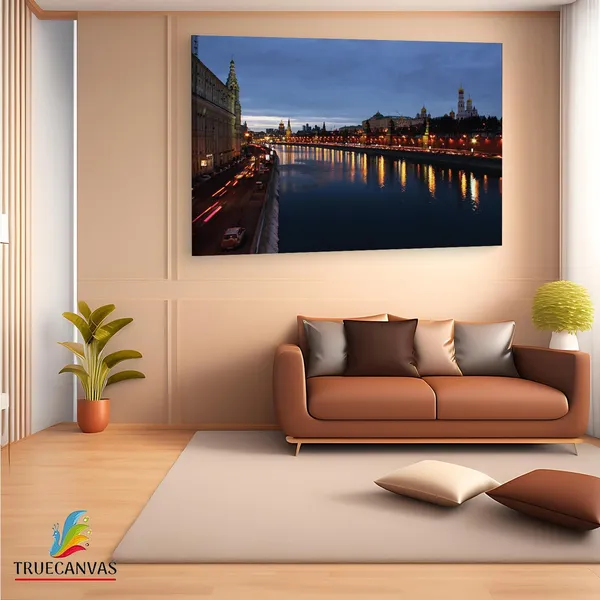 Multicolor_Moskva_River,_Wooden_Framed_Canvas_Paintings_|_For_Living_Room_|_Bedroom_|_Office_|_Gallery_|_Ready_Wall_Mount_Canvas_Wall_Art_Painting_|_Size_-_12_X_18In,_Ct0208