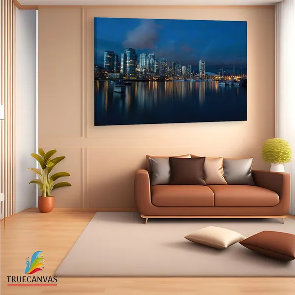 Multicolor_Vancouver_Harbor,_Wooden_Framed_Canvas_Paintings_|_For_Living_Room_|_Bedroom_|_Office_|_Gallery_|_Ready_Wall_Mount_Canvas_Wall_Art_Painting_|_Size_-_12_X_18In,_Ct0209