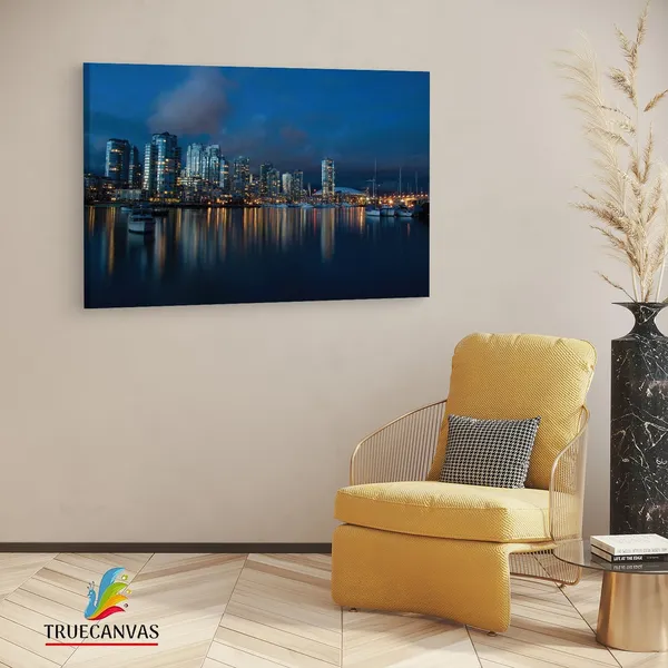 Multicolor_Vancouver_Harbor,_Wooden_Framed_Canvas_Paintings_|_For_Living_Room_|_Bedroom_|_Office_|_Gallery_|_Ready_Wall_Mount_Canvas_Wall_Art_Painting_|_Size_-_12_X_18In,_Ct0209