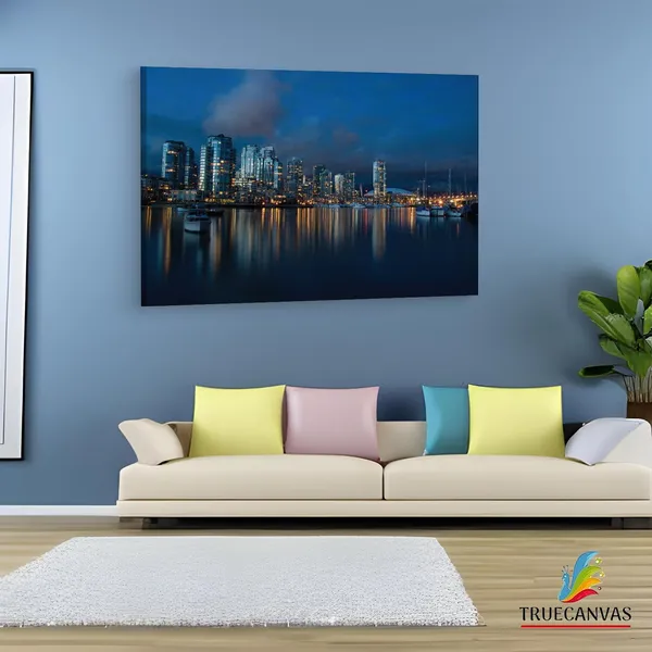 Multicolor_Vancouver_Harbor,_Wooden_Framed_Canvas_Paintings_|_For_Living_Room_|_Bedroom_|_Office_|_Gallery_|_Ready_Wall_Mount_Canvas_Wall_Art_Painting_|_Size_-_12_X_18In,_Ct0209