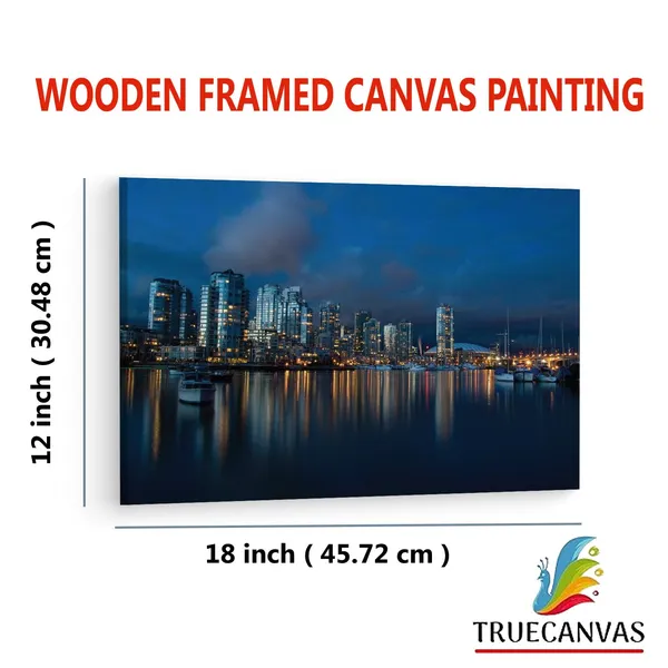 Multicolor_Vancouver_Harbor,_Wooden_Framed_Canvas_Paintings_|_For_Living_Room_|_Bedroom_|_Office_|_Gallery_|_Ready_Wall_Mount_Canvas_Wall_Art_Painting_|_Size_-_12_X_18In,_Ct0209