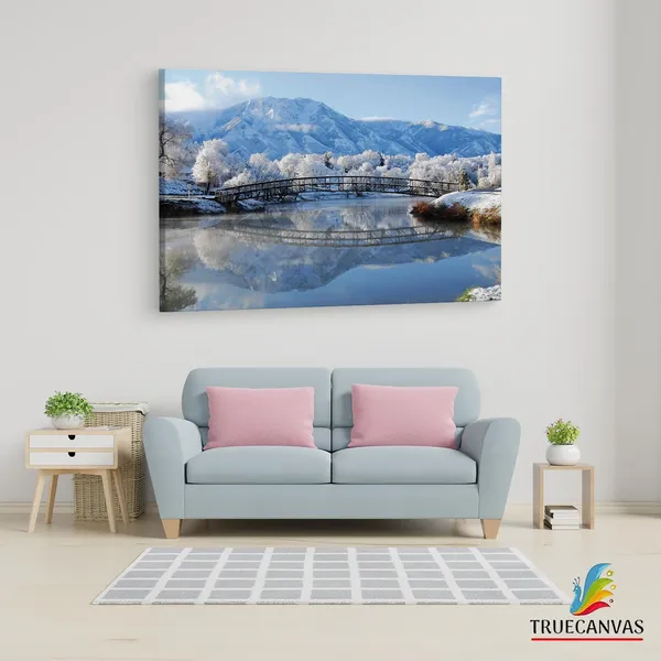 Multicolor_Winter_Bridge,_Wooden_Framed_Canvas_Paintings_|_For_Living_Room_|_Bedroom_|_Office_|_Gallery_|_Ready_Wall_Mount_Canvas_Wall_Art_Painting_|_Size_-_12_X_18In,_Ct0211