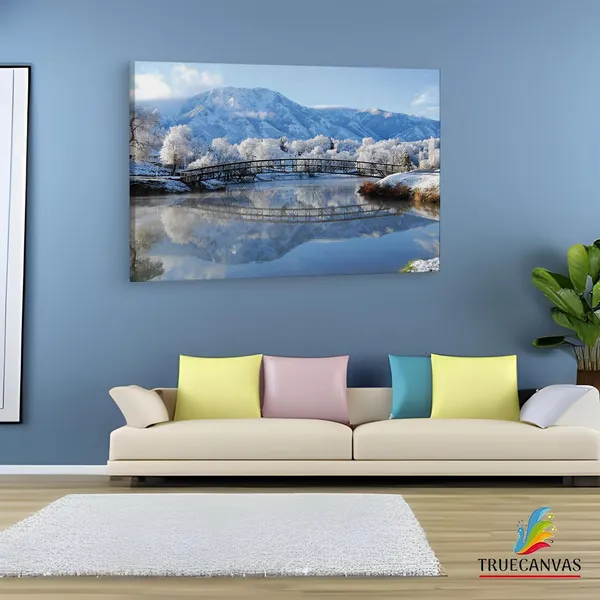 Multicolor_Winter_Bridge,_Wooden_Framed_Canvas_Paintings_|_For_Living_Room_|_Bedroom_|_Office_|_Gallery_|_Ready_Wall_Mount_Canvas_Wall_Art_Painting_|_Size_-_12_X_18In,_Ct0211