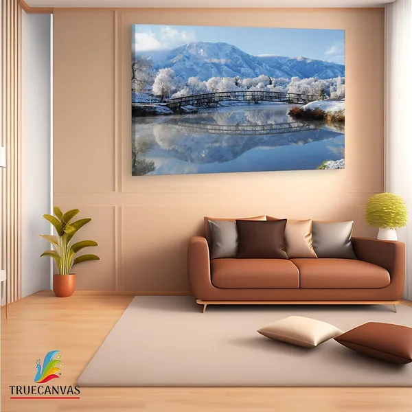 Multicolor_Winter_Bridge,_Wooden_Framed_Canvas_Paintings_|_For_Living_Room_|_Bedroom_|_Office_|_Gallery_|_Ready_Wall_Mount_Canvas_Wall_Art_Painting_|_Size_-_12_X_18In,_Ct0211
