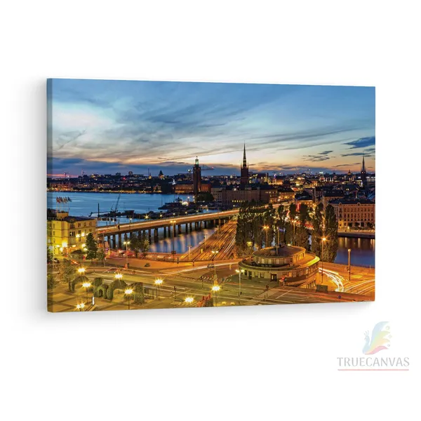 Multicolor_Stockholm_Wallpaper_Hd,_Wooden_Framed_Canvas_Paintings_|_For_Living_Room_|_Bedroom_|_Office_|_Gallery_|_Ready_Wall_Mount_Canvas_Wall_Art_Painting_|_Size_-_12_X_18In,_Ct0214
