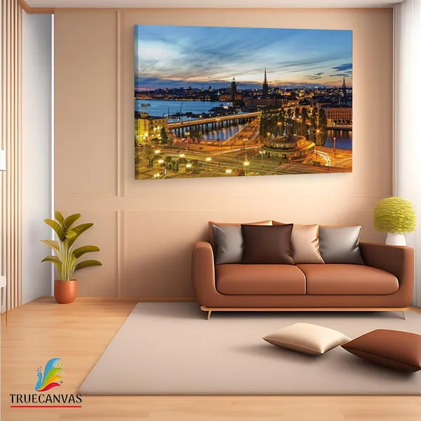 Multicolor_Stockholm_Wallpaper_Hd,_Wooden_Framed_Canvas_Paintings_|_For_Living_Room_|_Bedroom_|_Office_|_Gallery_|_Ready_Wall_Mount_Canvas_Wall_Art_Painting_|_Size_-_12_X_18In,_Ct0214