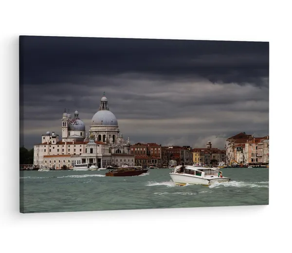 Multicolor_Punta_Della_Dogana,_Wooden_Framed_Canvas_Paintings_|_For_Living_Room_|_Bedroom_|_Office_|_Gallery_|_Ready_Wall_Mount_Canvas_Wall_Art_Painting_|_Size_-_12_X_18In,_Ct0219