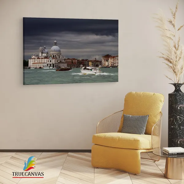 Multicolor_Punta_Della_Dogana,_Wooden_Framed_Canvas_Paintings_|_For_Living_Room_|_Bedroom_|_Office_|_Gallery_|_Ready_Wall_Mount_Canvas_Wall_Art_Painting_|_Size_-_12_X_18In,_Ct0219