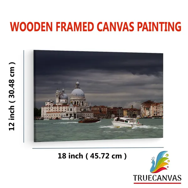 Multicolor_Punta_Della_Dogana,_Wooden_Framed_Canvas_Paintings_|_For_Living_Room_|_Bedroom_|_Office_|_Gallery_|_Ready_Wall_Mount_Canvas_Wall_Art_Painting_|_Size_-_12_X_18In,_Ct0219