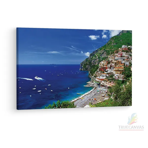 Multicolor_Amalfi_Coast,_Wooden_Framed_Canvas_Paintings_|_For_Living_Room_|_Bedroom_|_Office_|_Gallery_|_Ready_Wall_Mount_Canvas_Wall_Art_Painting_|_Size_-_12_X_18In,_Ct0221